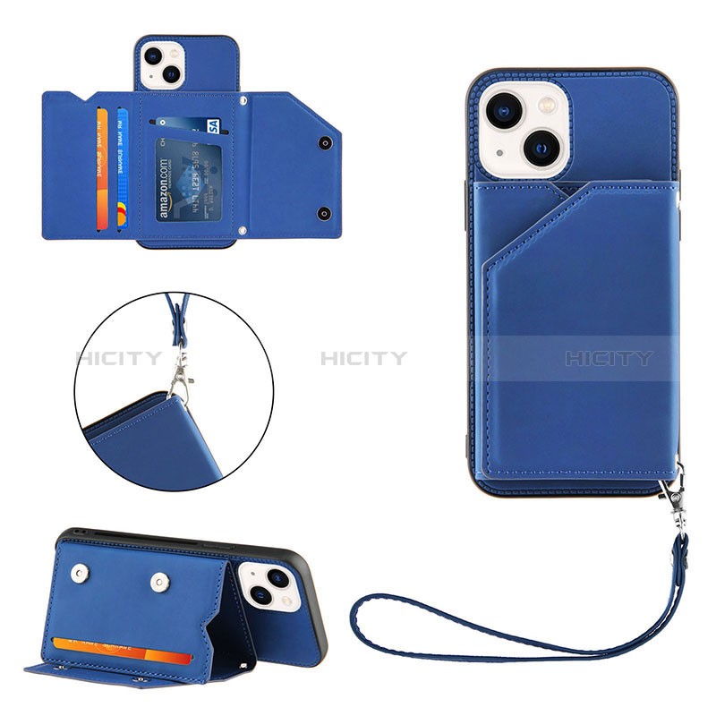 Custodia Lusso Pelle Cover Y06B per Apple iPhone 13 Blu