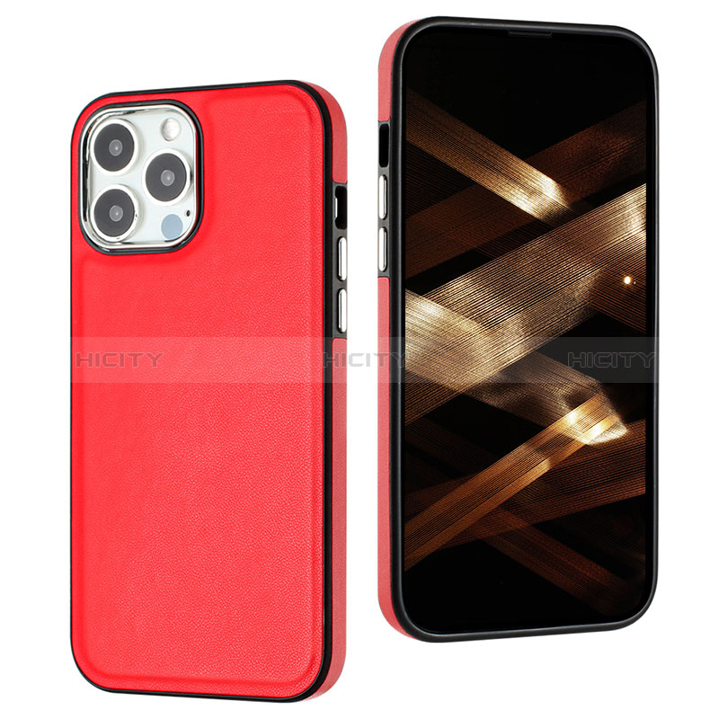 Custodia Lusso Pelle Cover Y07B per Apple iPhone 14 Pro Max Rosso