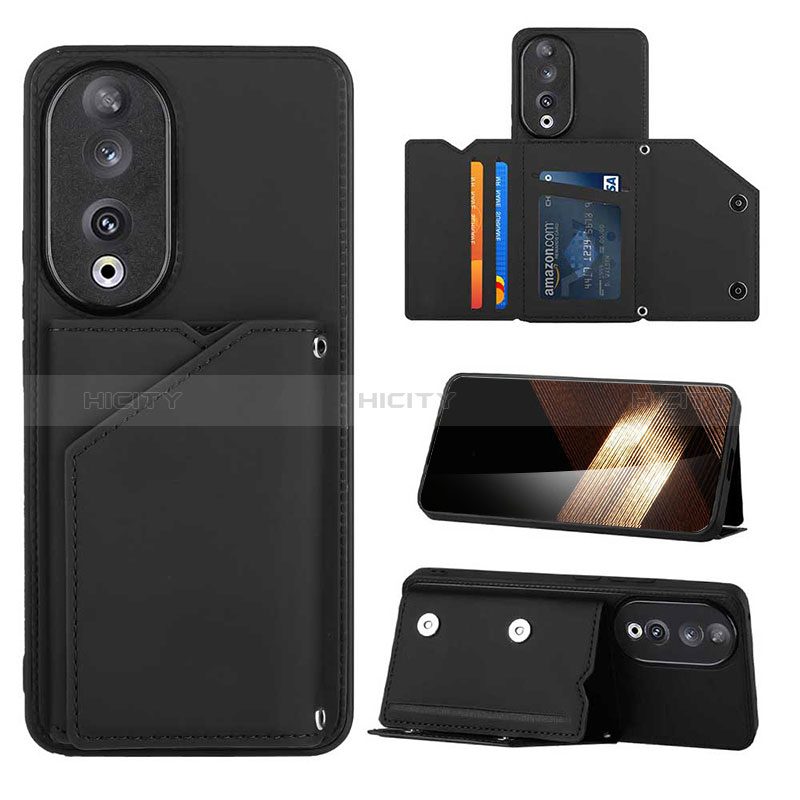 Custodia Lusso Pelle Cover YB1 per Huawei Honor 90 5G Nero