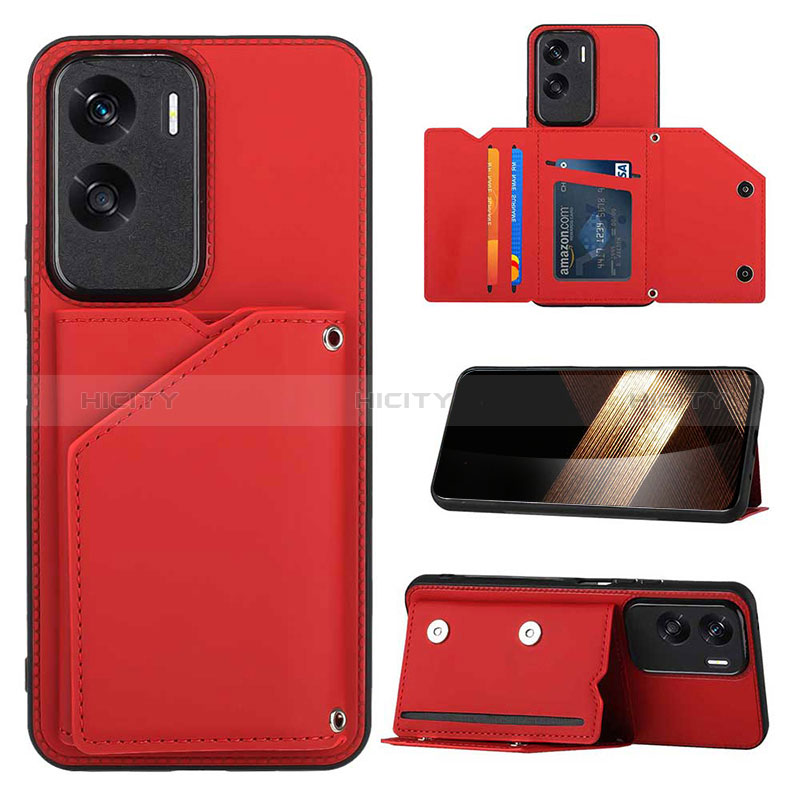 Custodia Lusso Pelle Cover YB1 per Huawei Honor 90 Lite 5G Rosso