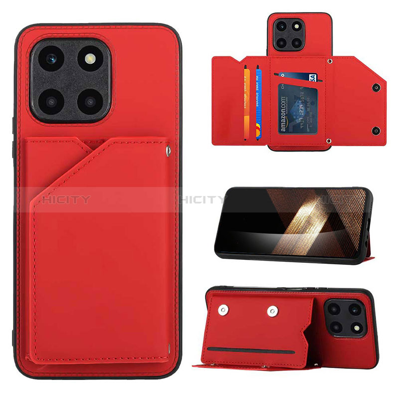 Custodia Lusso Pelle Cover YB1 per Huawei Honor X6a Rosso