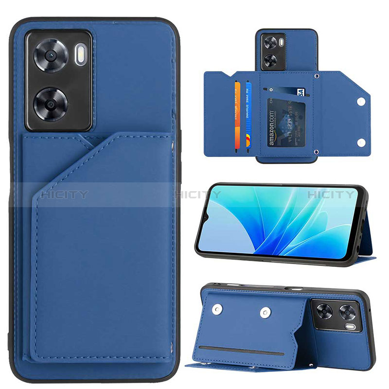 Custodia Lusso Pelle Cover YB1 per Oppo A77 4G Blu