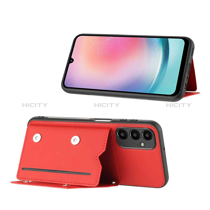 Custodia Lusso Pelle Cover YB1 per Samsung Galaxy A14 5G Rosso