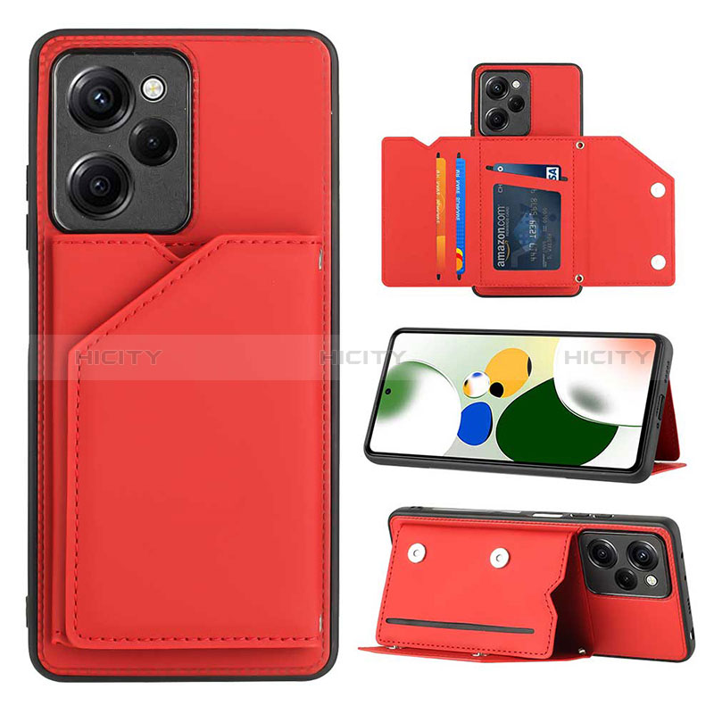 Custodia Lusso Pelle Cover YB1 per Xiaomi Poco X5 Pro 5G Rosso