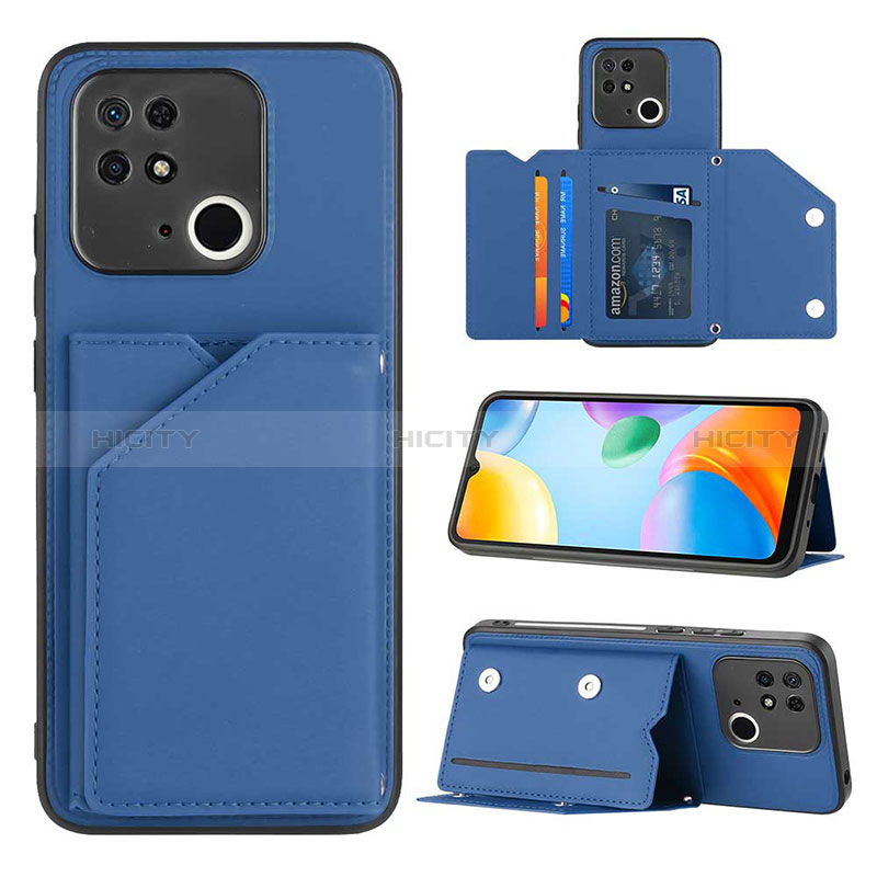 Custodia Lusso Pelle Cover YB1 per Xiaomi Redmi 10 India Blu