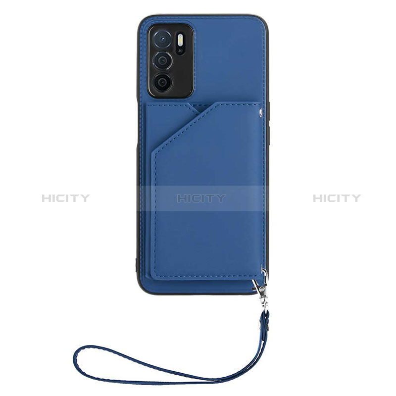 Custodia Lusso Pelle Cover YB2 per Oppo A16 Blu