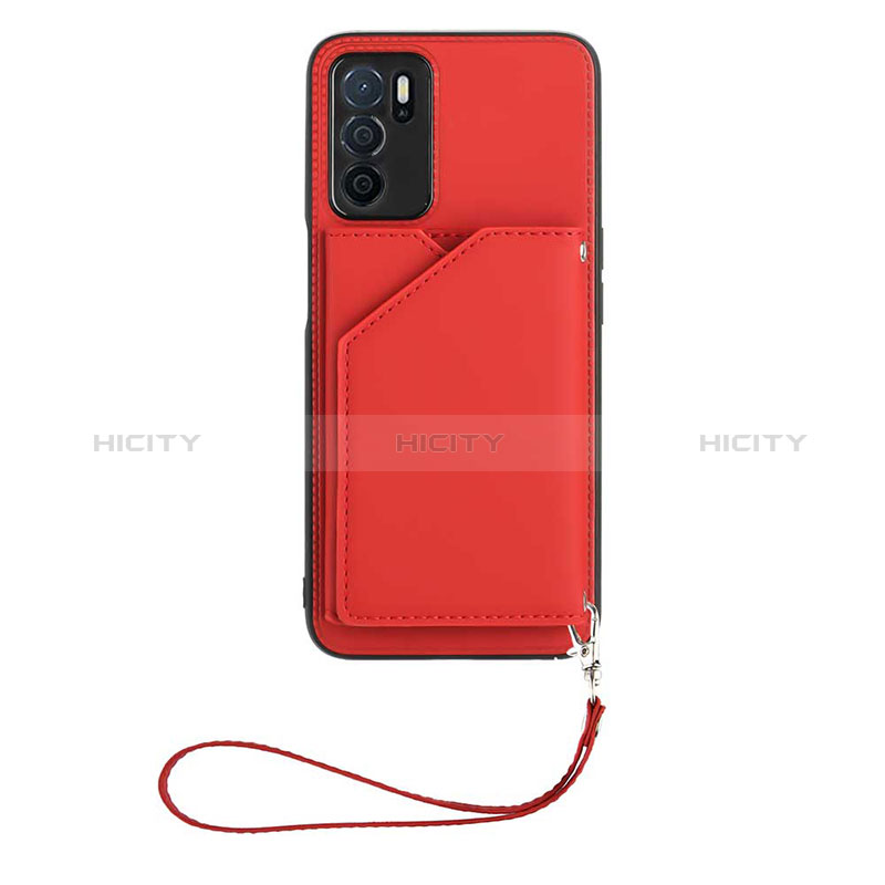 Custodia Lusso Pelle Cover YB2 per Oppo A16 Rosso