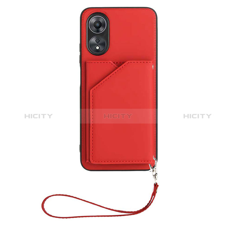 Custodia Lusso Pelle Cover YB2 per Oppo A17 Rosso