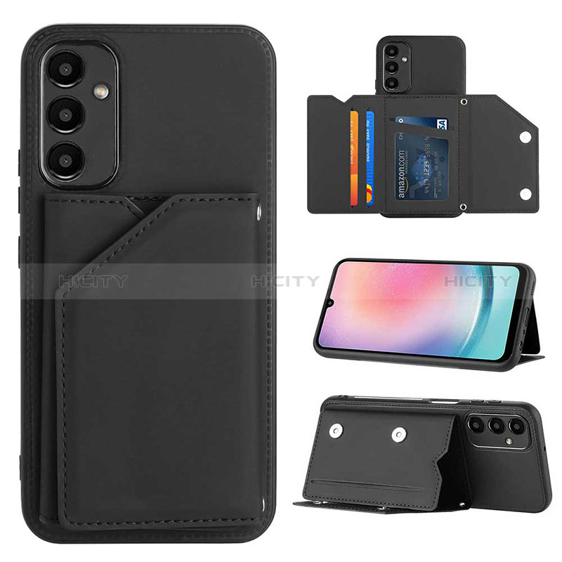 Custodia Lusso Pelle Cover YB2 per Samsung Galaxy A24 4G Nero