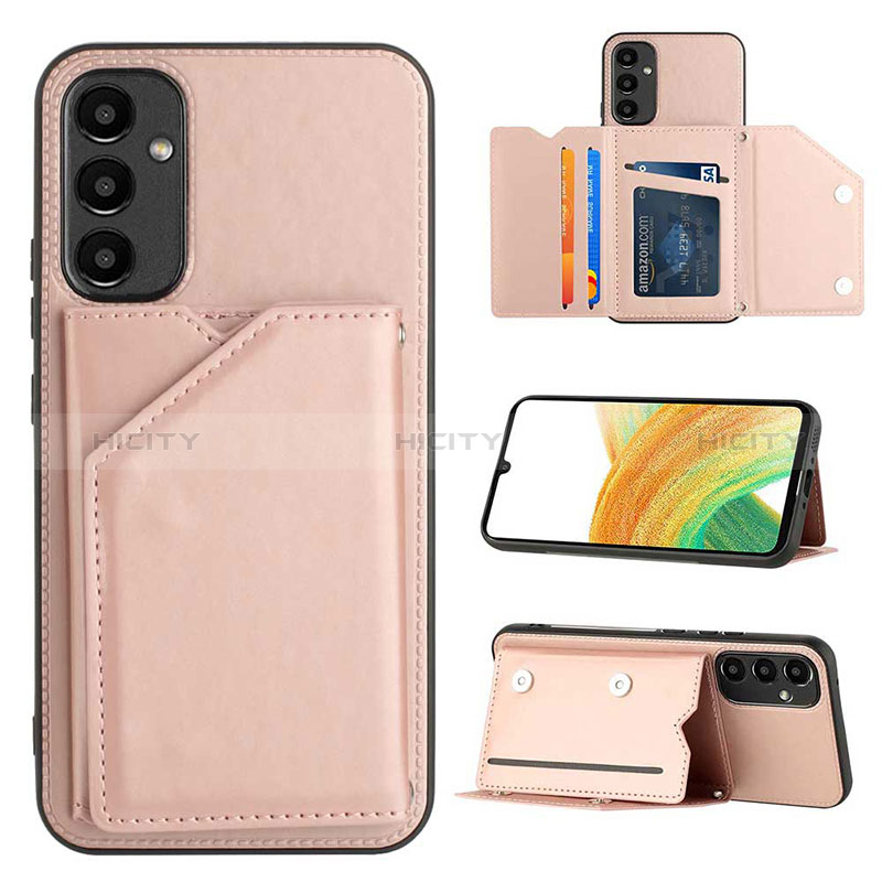 Custodia Lusso Pelle Cover YB2 per Samsung Galaxy A34 5G Oro Rosa