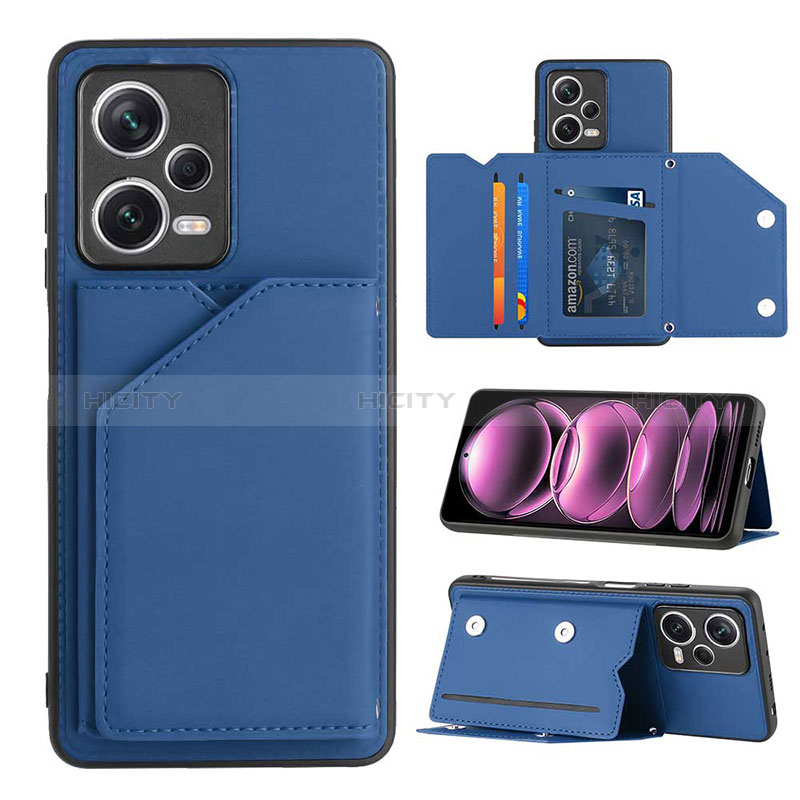 Custodia Lusso Pelle Cover YB2 per Xiaomi Redmi Note 12 Pro 5G Blu