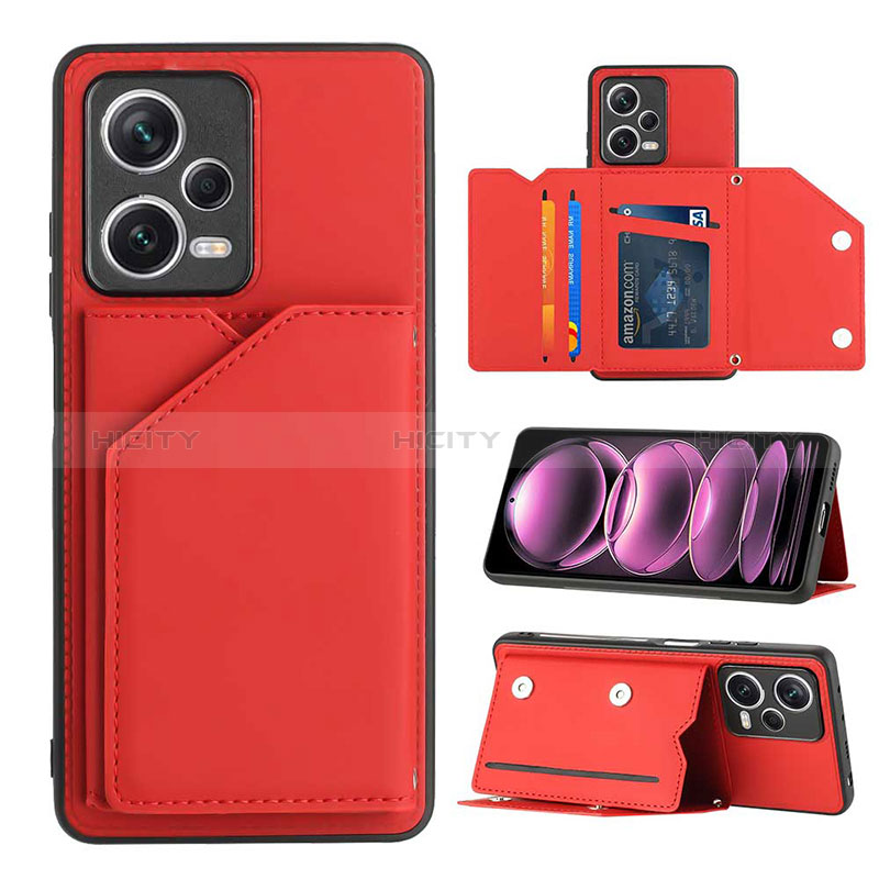 Custodia Lusso Pelle Cover YB2 per Xiaomi Redmi Note 12 Pro 5G Rosso