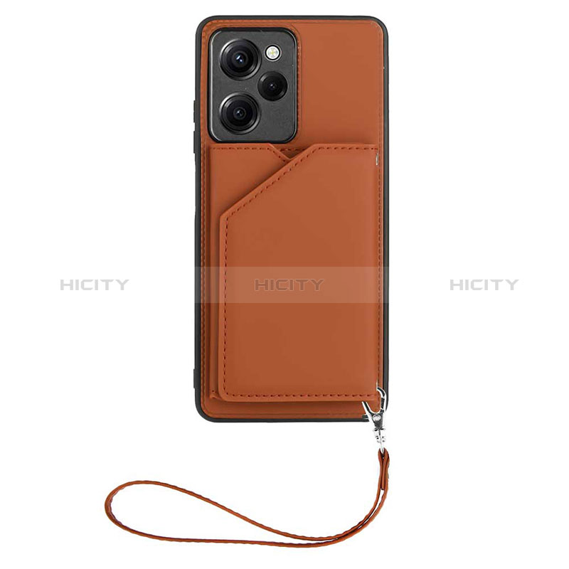 Custodia Lusso Pelle Cover YB2 per Xiaomi Redmi Note 12 Pro Speed 5G Marrone