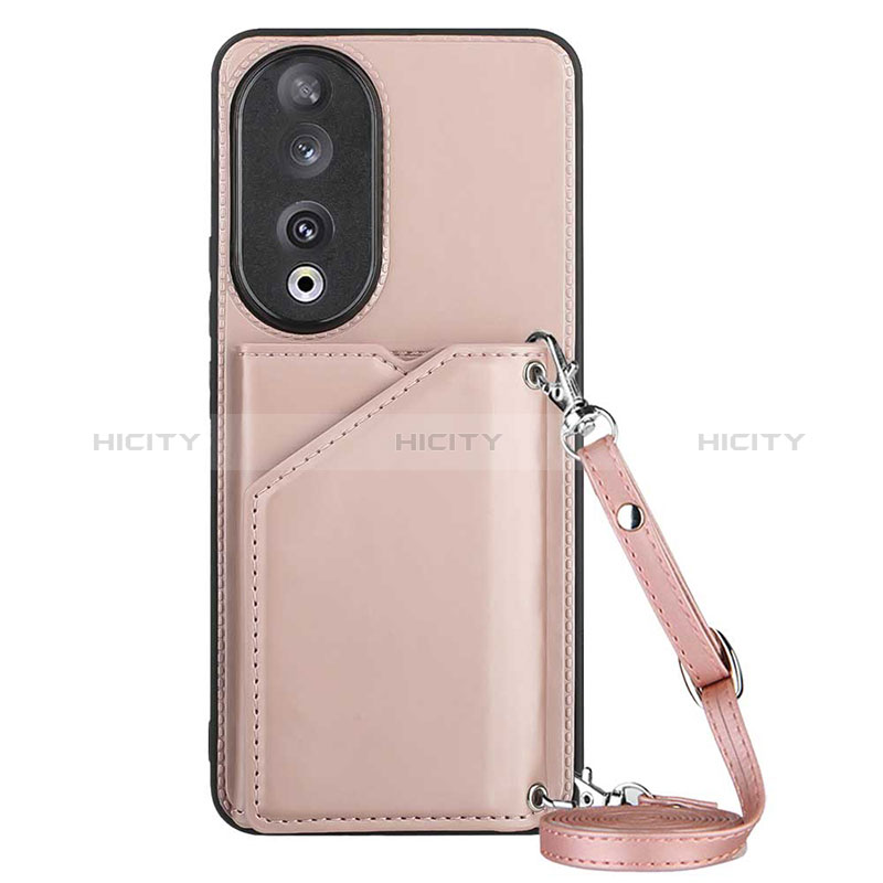 Custodia Lusso Pelle Cover YB3 per Huawei Honor 90 5G Oro Rosa