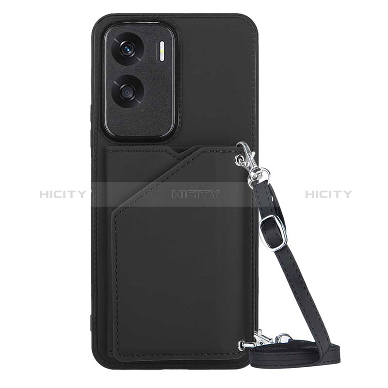 Custodia Lusso Pelle Cover YB3 per Huawei Honor 90 Lite 5G Nero