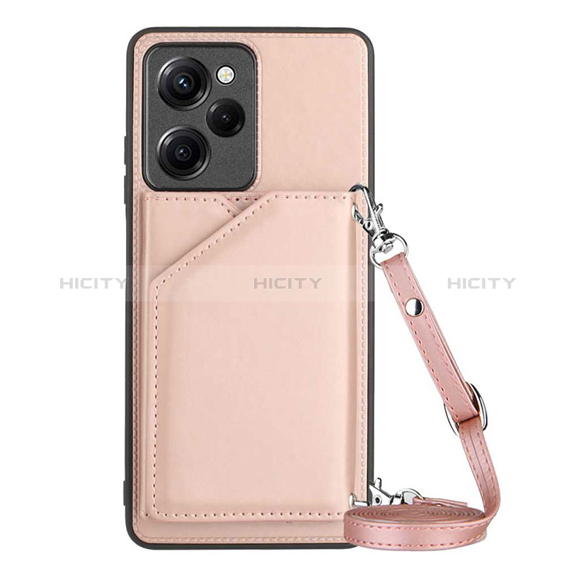 Custodia Lusso Pelle Cover YB3 per Xiaomi Poco X5 Pro 5G Oro Rosa