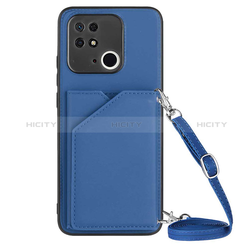 Custodia Lusso Pelle Cover YB3 per Xiaomi Redmi 10 India Blu