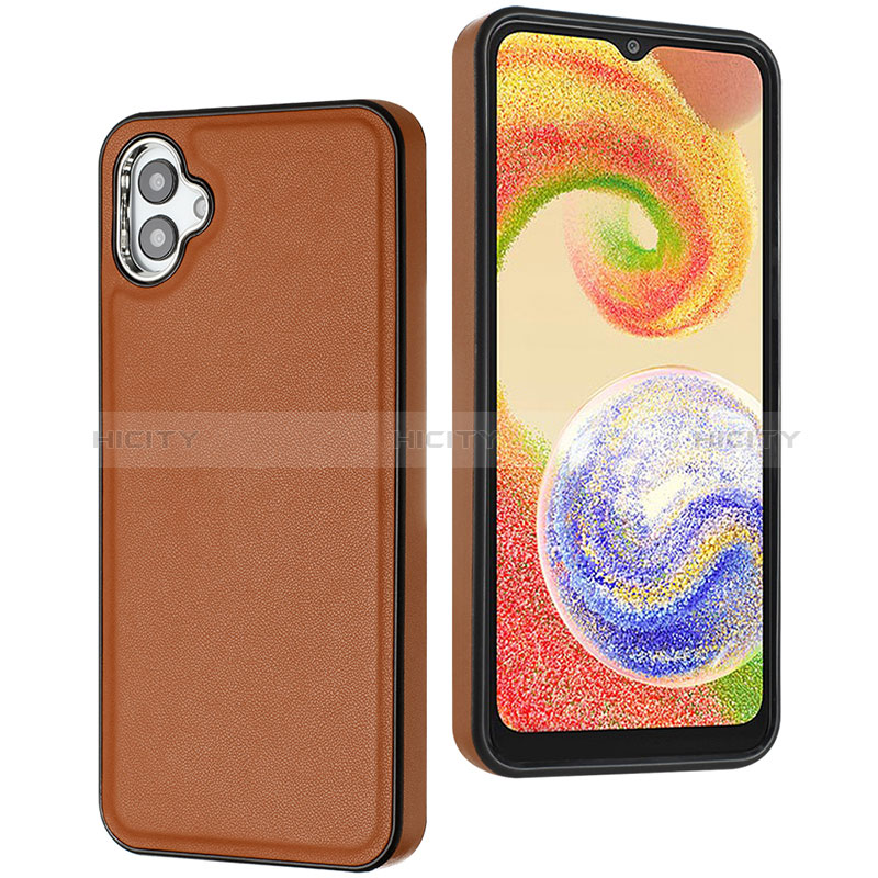 Custodia Lusso Pelle Cover YB6 per Samsung Galaxy A04E Marrone