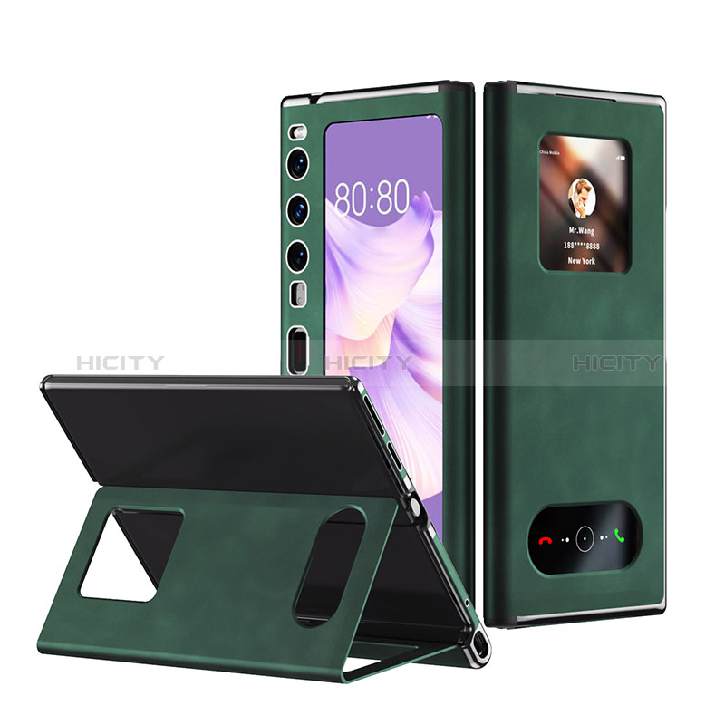 Custodia Lusso Pelle e Plastica Opaca Cover AC2 per Huawei Mate Xs 2 Verde