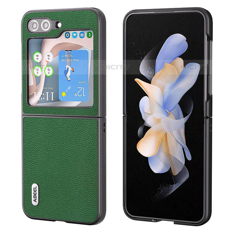 Custodia Lusso Pelle e Plastica Opaca Cover AD4 per Samsung Galaxy Z Flip5 5G