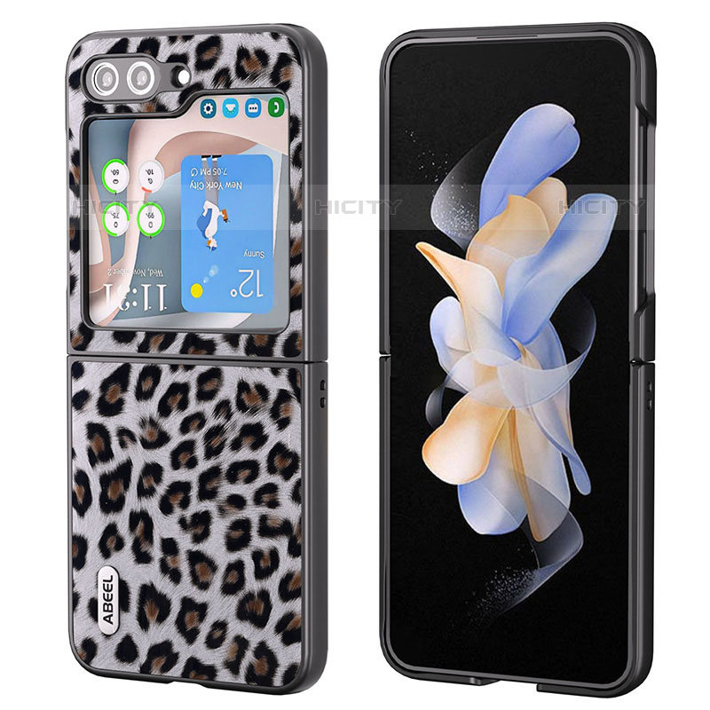 Custodia Lusso Pelle e Plastica Opaca Cover AD5 per Samsung Galaxy Z Flip5 5G