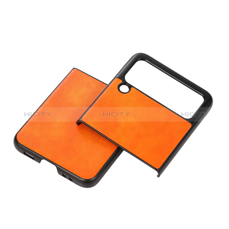 Custodia Lusso Pelle e Plastica Opaca Cover B01 per Samsung Galaxy Z Flip3 5G