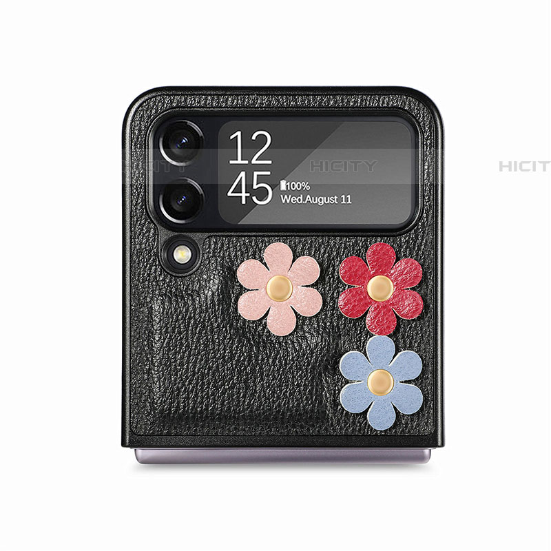 Custodia Lusso Pelle e Plastica Opaca Cover B03 per Samsung Galaxy Z Flip4 5G