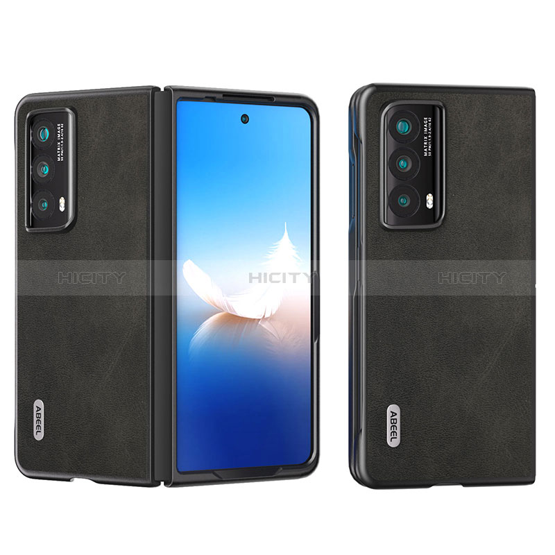 Custodia Lusso Pelle e Plastica Opaca Cover B06H per Huawei Honor Magic Vs2 5G Nero