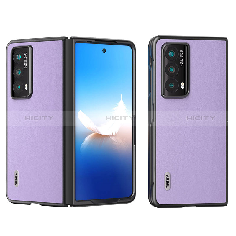 Custodia Lusso Pelle e Plastica Opaca Cover B14H per Huawei Honor Magic Vs2 5G Viola