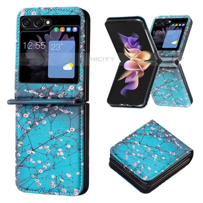 Custodia Lusso Pelle e Plastica Opaca Cover BF1 per Samsung Galaxy Z Flip5 5G