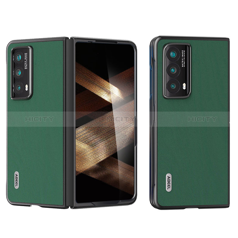 Custodia Lusso Pelle e Plastica Opaca Cover BH1 per Huawei Honor Magic Vs2 5G Verde