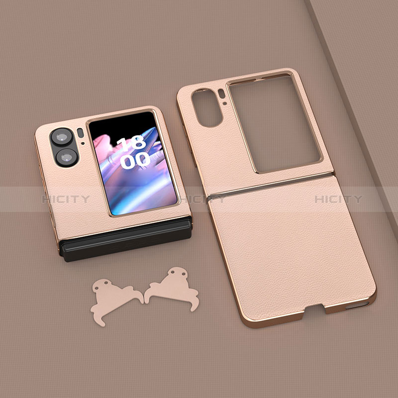 Custodia Lusso Pelle e Plastica Opaca Cover BH13 per Oppo Find N2 Flip 5G