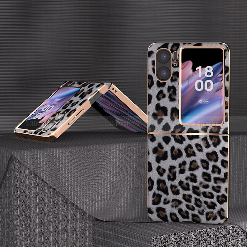 Custodia Lusso Pelle e Plastica Opaca Cover BH2 per Oppo Find N2 Flip 5G