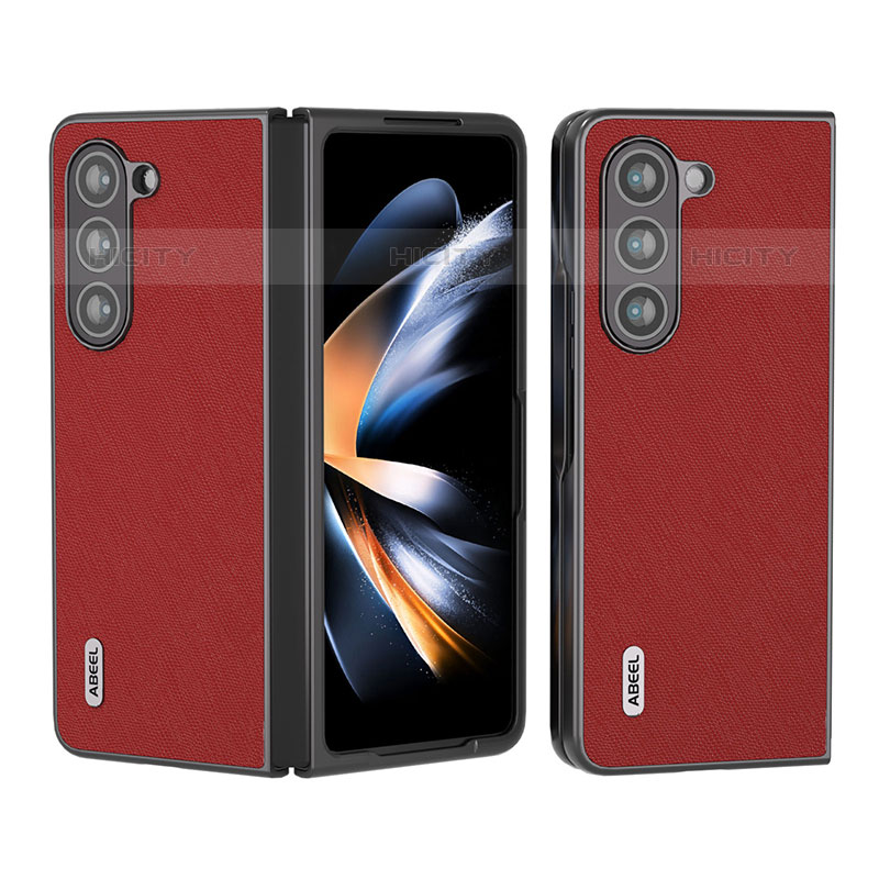 Custodia Lusso Pelle e Plastica Opaca Cover BH2 per Samsung Galaxy Z Fold5 5G Rosso