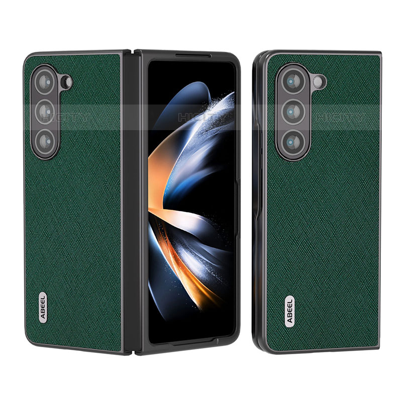 Custodia Lusso Pelle e Plastica Opaca Cover BH2 per Samsung Galaxy Z Fold5 5G Verde