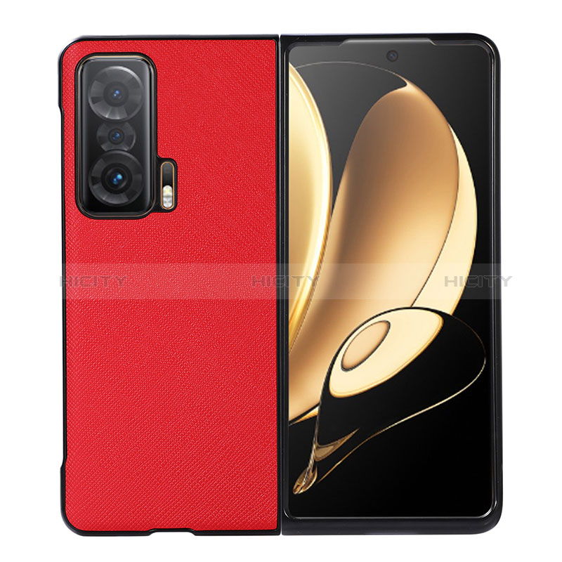 Custodia Lusso Pelle e Plastica Opaca Cover BH3 per Huawei Honor Magic V 5G Rosso