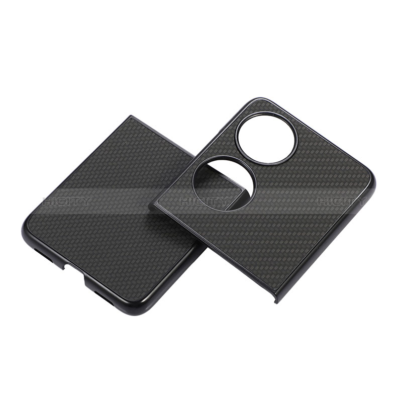 Custodia Lusso Pelle e Plastica Opaca Cover BH3 per Huawei P50 Pocket Nero