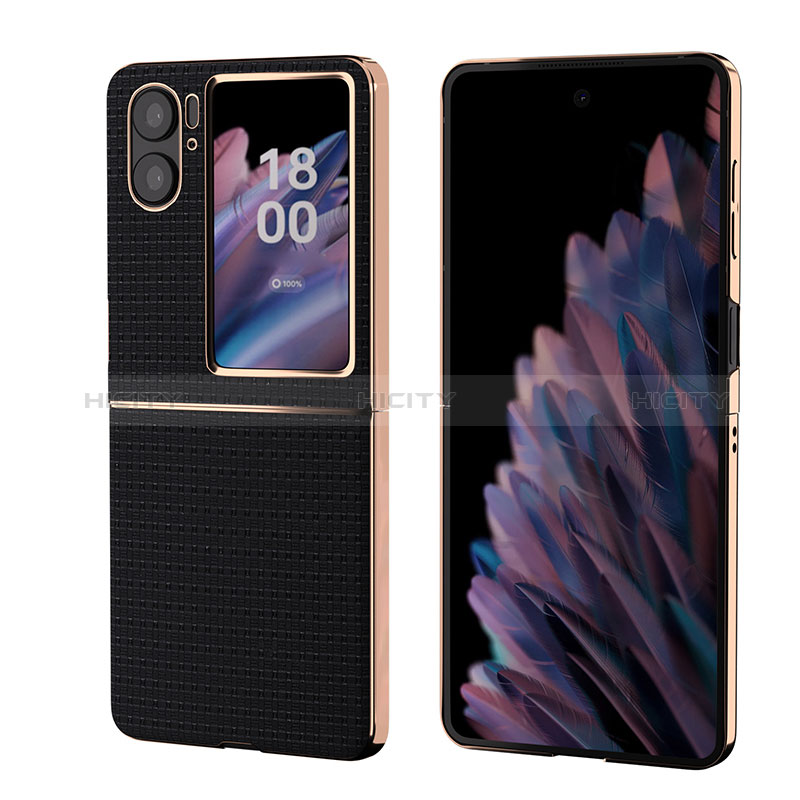 Custodia Lusso Pelle e Plastica Opaca Cover BH4 per Oppo Find N2 Flip 5G