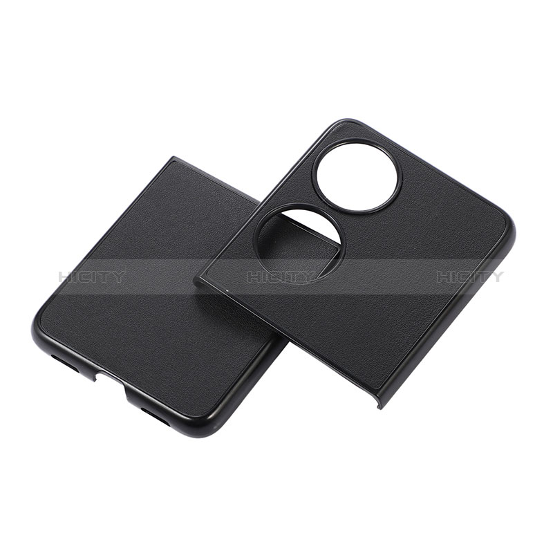 Custodia Lusso Pelle e Plastica Opaca Cover BH5 per Huawei P50 Pocket Nero