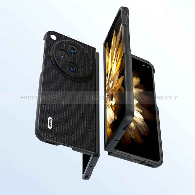 Custodia Lusso Pelle e Plastica Opaca Cover BH5 per OnePlus Open 5G Nero