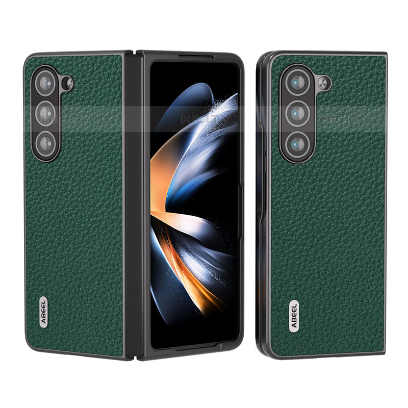 Custodia Lusso Pelle e Plastica Opaca Cover BH7 per Samsung Galaxy Z Fold5 5G Verde Notte