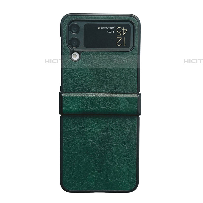 Custodia Lusso Pelle e Plastica Opaca Cover C08 per Samsung Galaxy Z Flip4 5G Verde