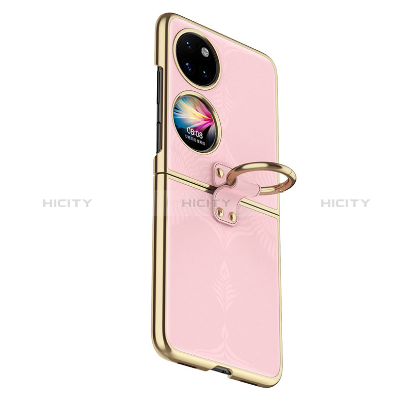 Custodia Lusso Pelle e Plastica Opaca Cover GS4 per Huawei P60 Pocket Oro Rosa