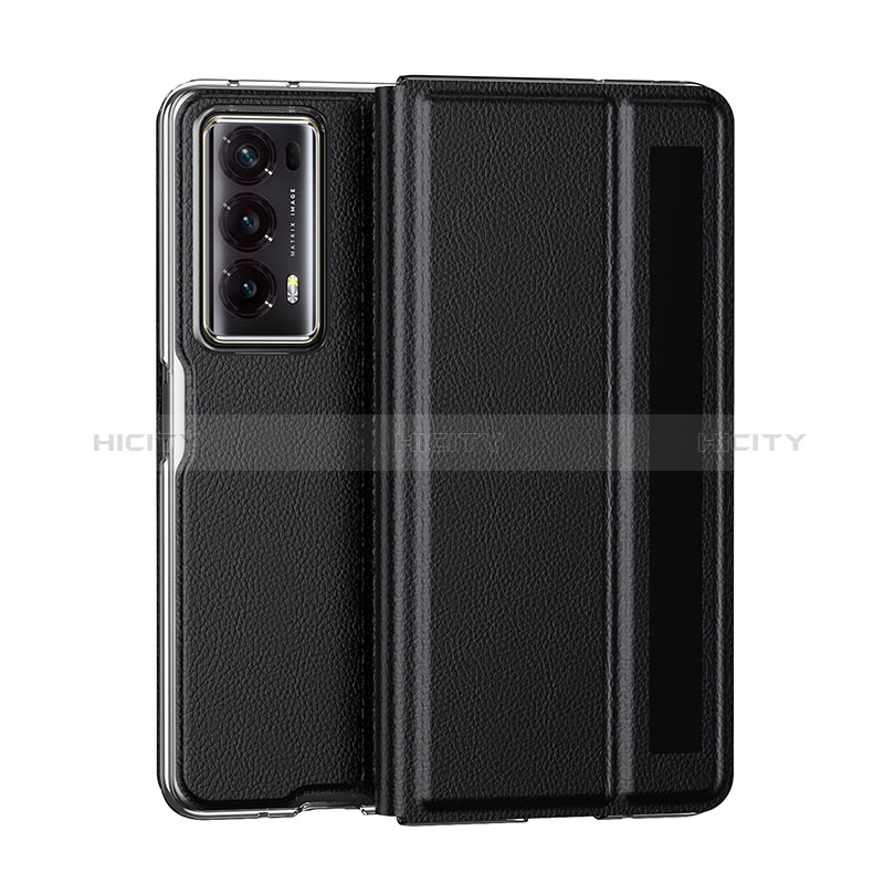 Custodia Lusso Pelle e Plastica Opaca Cover GS6 per Huawei Honor Magic V2 Ultimate 5G Nero