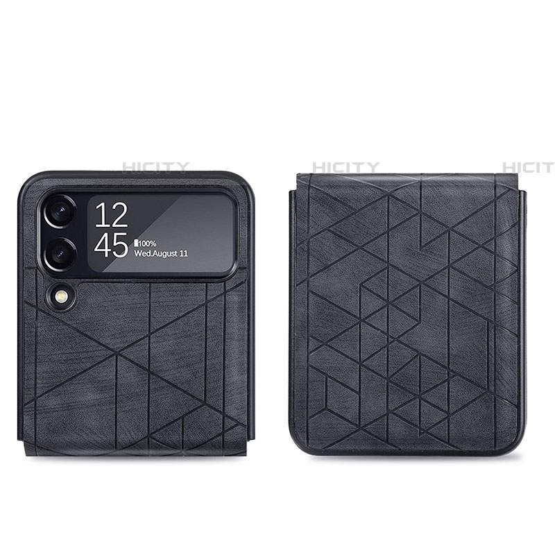 Custodia Lusso Pelle e Plastica Opaca Cover H01 per Samsung Galaxy Z Flip4 5G