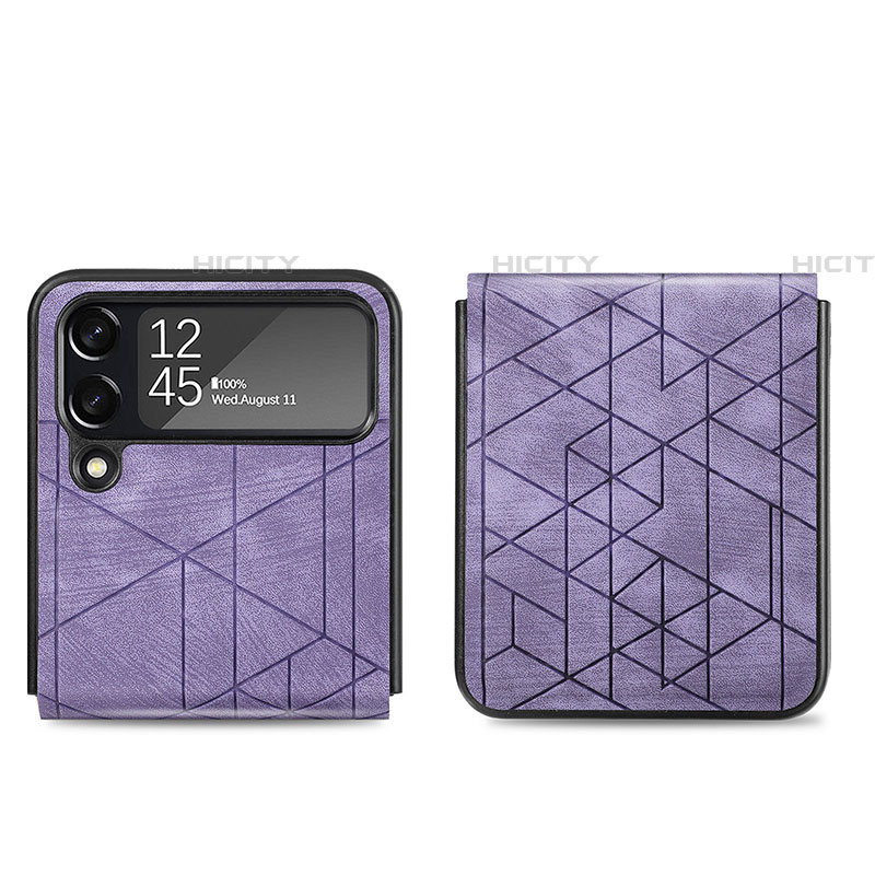 Custodia Lusso Pelle e Plastica Opaca Cover H01 per Samsung Galaxy Z Flip4 5G Viola