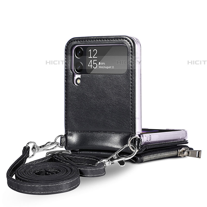 Custodia Lusso Pelle e Plastica Opaca Cover H06 per Samsung Galaxy Z Flip4 5G