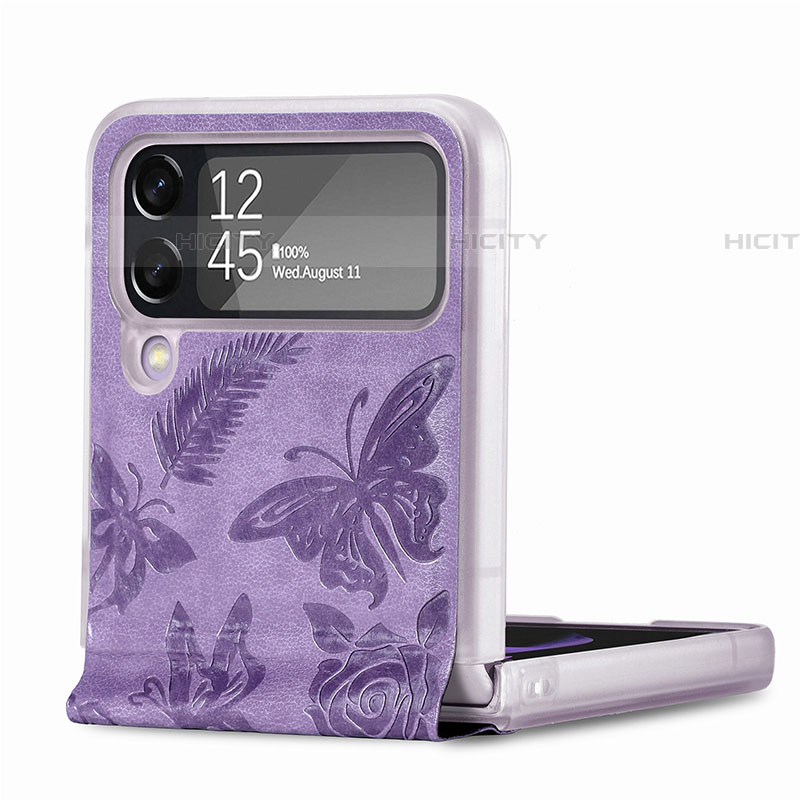 Custodia Lusso Pelle e Plastica Opaca Cover H07 per Samsung Galaxy Z Flip4 5G