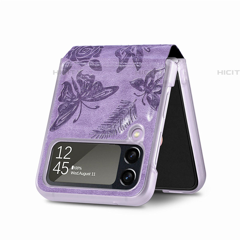 Custodia Lusso Pelle e Plastica Opaca Cover H07 per Samsung Galaxy Z Flip4 5G