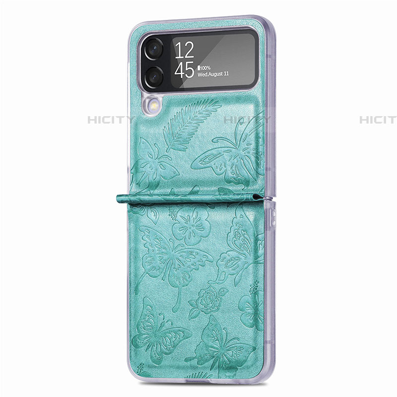 Custodia Lusso Pelle e Plastica Opaca Cover H07 per Samsung Galaxy Z Flip4 5G Verde